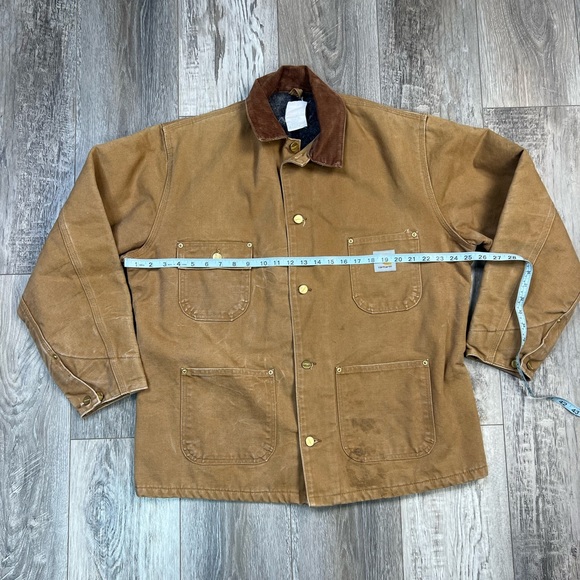 Vintage Tan CARHARTT Blanket Lined Barn Chore JACKET Mens Rugged Brown - Picture 4 of 11